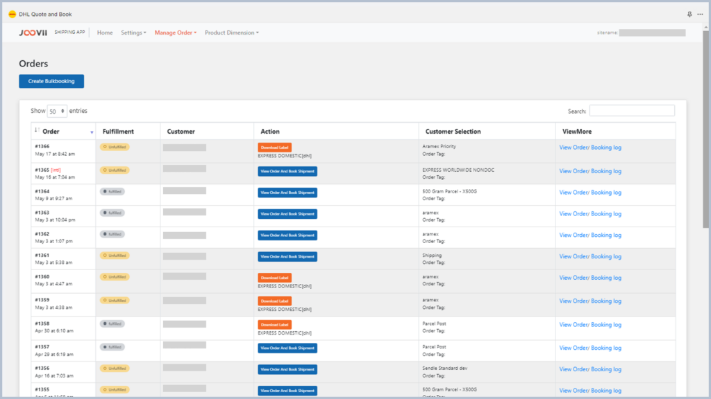 DHL Joovii App for Shopify