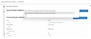 Change Sender Address in App for Aramax